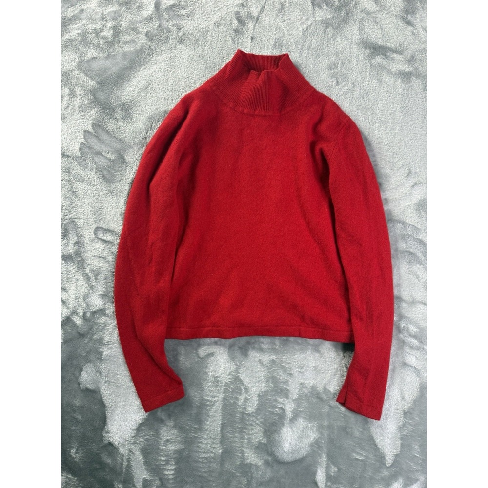 Vintage Mendocino Petite Mock Neck Red Cashmere Sweater Sz Small